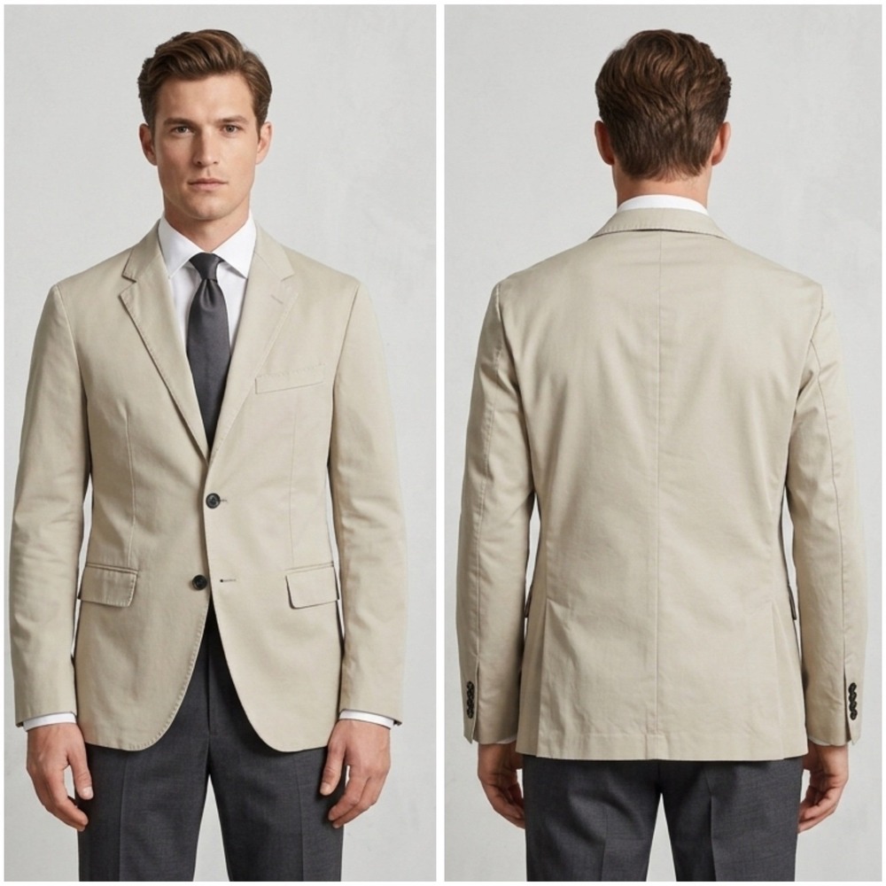 Hugo Boss Blazer The James4 Sharp6 Sport Coat Beige Cotton Men's Size 36R